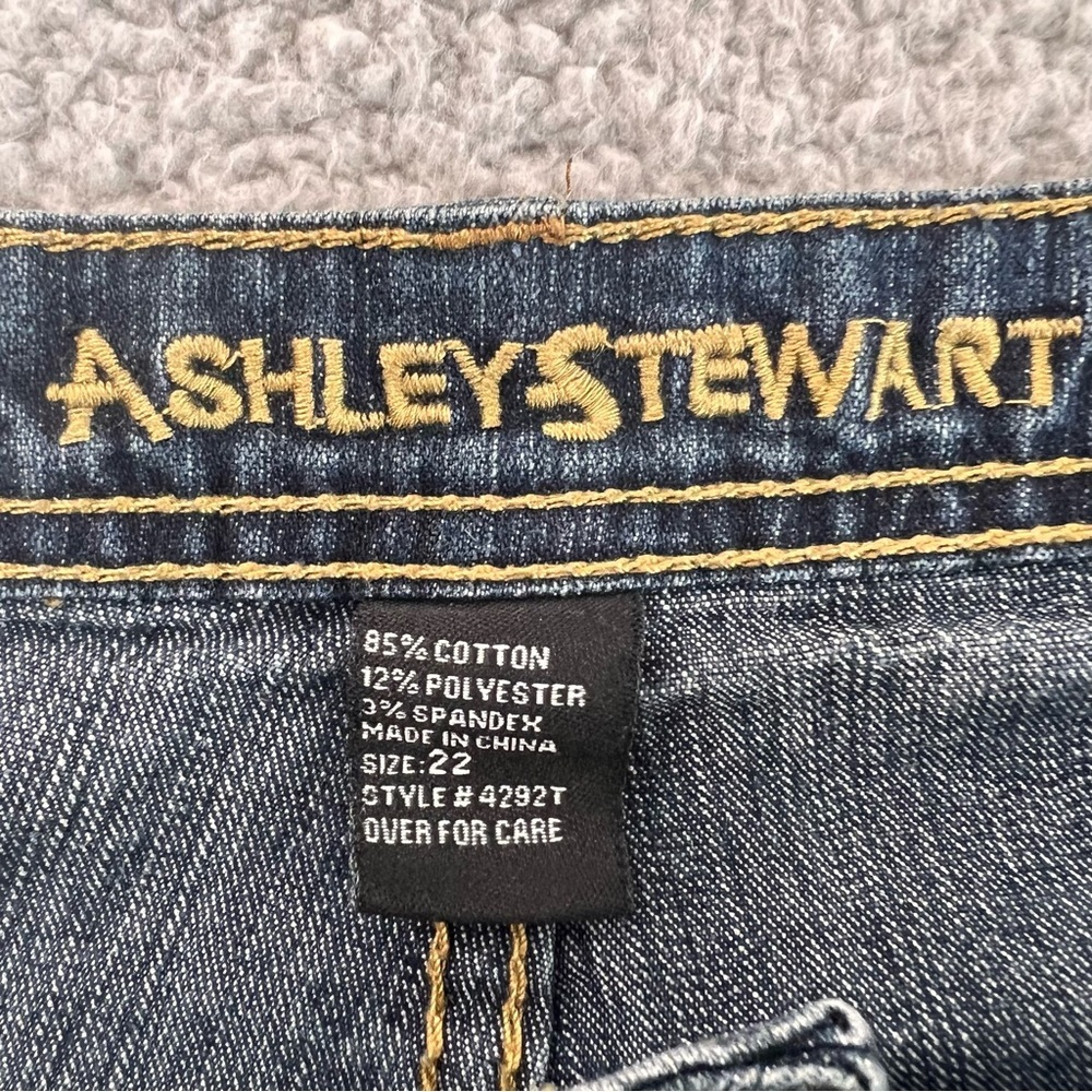 Ashley Stewart Jeans Womens Plus Size 22 Tall Dark Blue High Rise Pants 4292T 3X - Picture 2 of 8